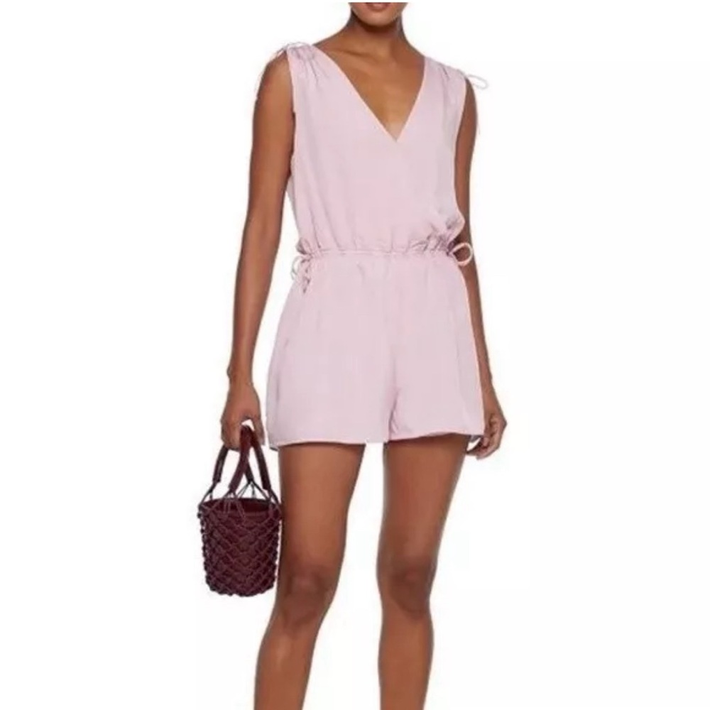 New JOIE Keona ruched crepe de chine romper, size xs